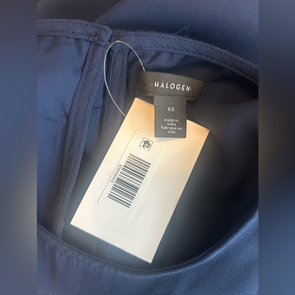 Halogen Ruffle Cuff Midi Dress In Navy Blue Size XS NWT - Picture 8 of 8